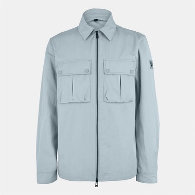 BELSTAFF Риза с дълъг ръкав BELSTAFF Men's Stride Zip Collar Long Sleeve Overshirt - Quarry Blue