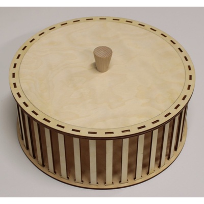 Konstrukce pro vyplétané košíky s víkem 25x10cm kruh typ R3