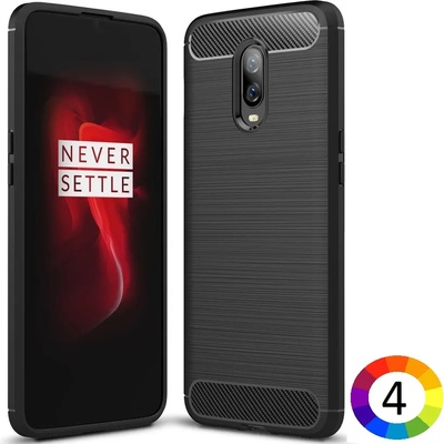 OnePlus 6T Удароустойчив Carbon Fiber Калъф и Протектор