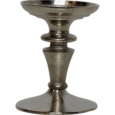 Stříbrný kovový svícen úzký - 9*9*12cm - Mars & More