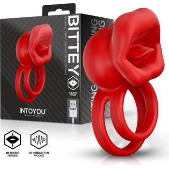 InToYou Bittey Biting & Vibrating Mouth Cockring Red