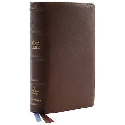 Nkjv, Single-Column Reference Bible, Premium Goatskin Leather, Brown, Premier Collection, Comfort Print