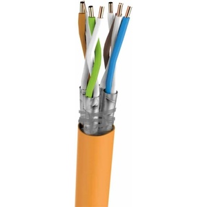 BKT Elektronik Инсталационен кабел, екраниран S-FTP FRNC, cat 7 BKT 695, жълт, макара 500m (101546203.500)