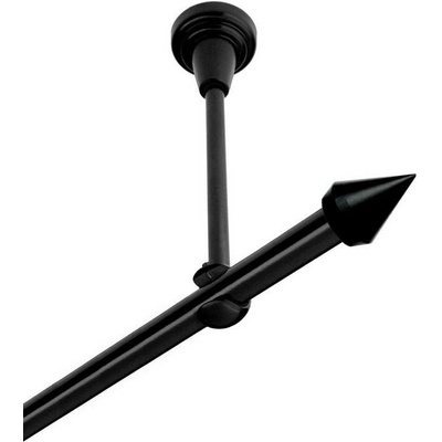 OK-GarnýžeCZ Garnýž kovová jednořadá 16mm Hrot černá 330 cm do stropu / na tunýlek - bez kroužků