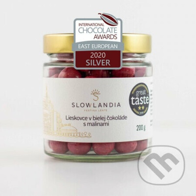 Slowlandia Lieskovce v bielej čokoláde s malinami 200 g