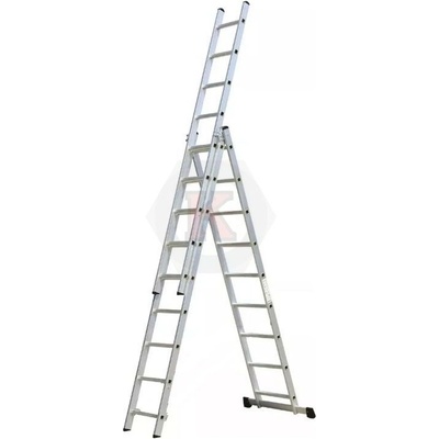 ТУНДЖА Алуминиева трираменна стълба Тунджа, 8 стъпала, 4.8 м (9700604) (9700604)