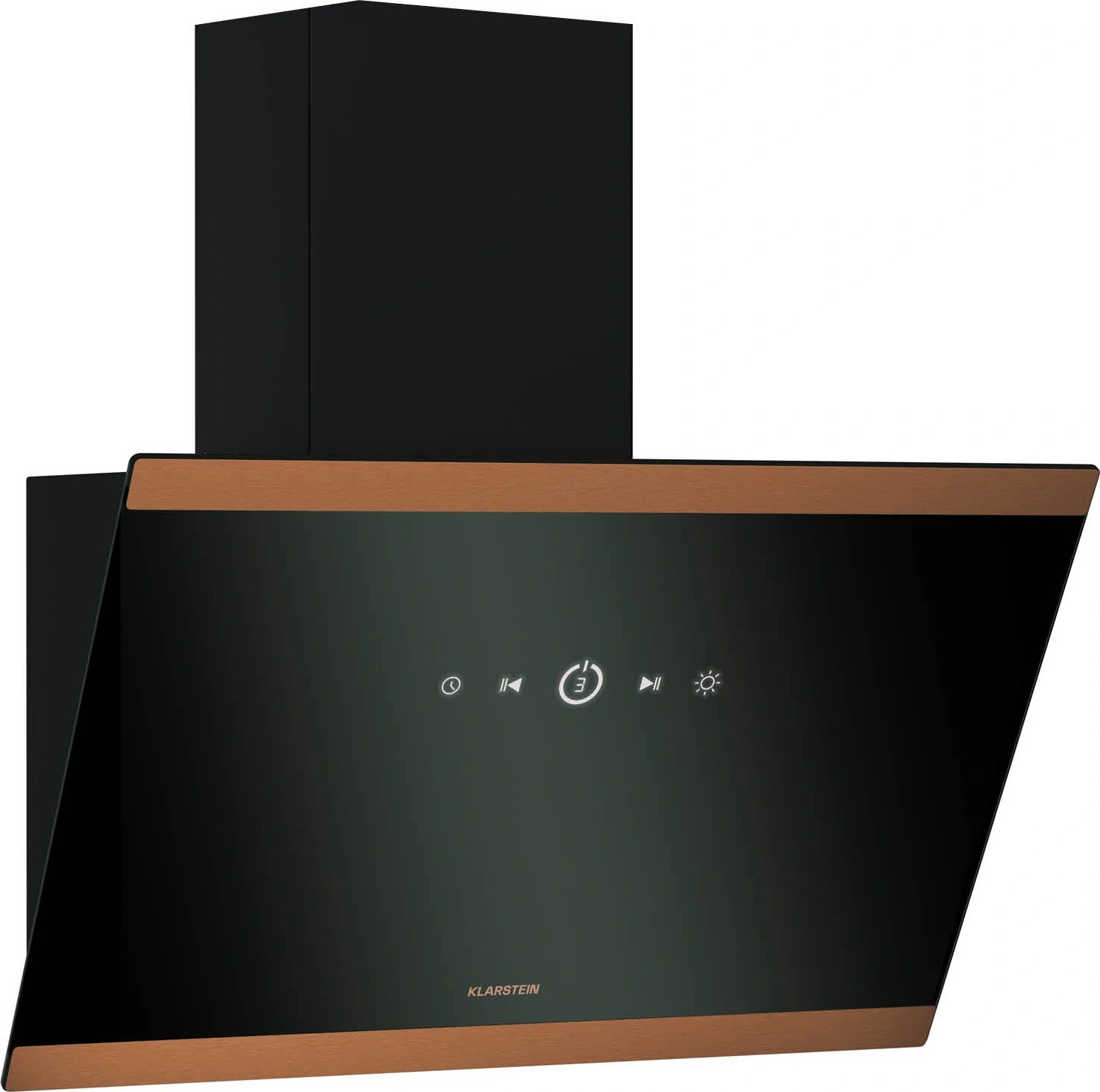Klarstein FlashLine 60 абсорбатор, A++, 524 м³/ч, 3 степени, сензорен, тих, LED, извличане/рециркулация, 100 W (CGCH8-FlashL-60BKCu) (CGCH8-FlashL-60BKCu)