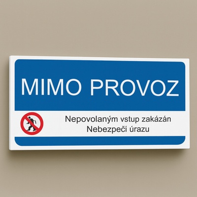 Traiva s.r.o Mimo provoz Verze: Samolepka 190 x 90 mm tl. 0.1 mm - Kód: 03372