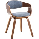 Design Shop King látka dřevěné nohy ořech modrá