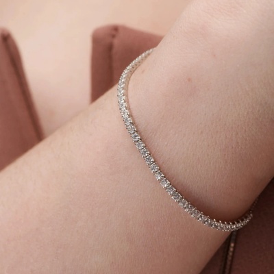 SilveAmo stříbrný náramek se zirkony Lesk B2F.1061S