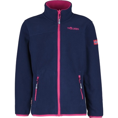 TROLLKIDS Детско поларено яке Trollkids Girls Oppdal Jacket XT Fleece jacket - Navy / Magenta - размер 122 (EU) (703-2388-0221)