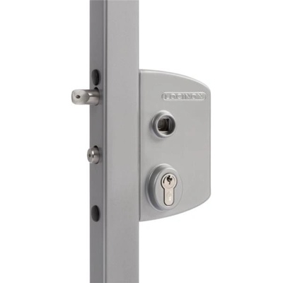 LOCINOX LPKQ ZILV - komplet zámkovej krabice s panikovým zámkom, pre profil 40 až 60 mm, pre krídlové bránky, strieborný LPKQ4040U2L_ZILV