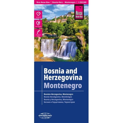 mapa Bosnia,Herzegovina,Černá Hora 1:350 t. voděodolná