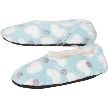 Image 1 of Дамски пантофи-балеринки в син тюркоаз със сърца