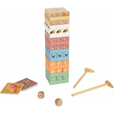 eliNeli Dřevěná věž Jenga zvířátka