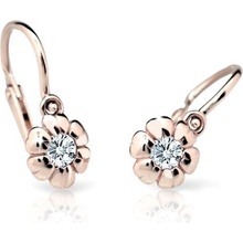 Cutie Jewellery detské náušnice z ružového zlata C2151-10-X-4 biela