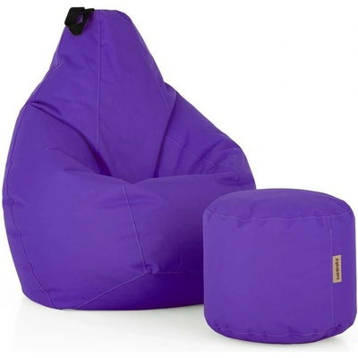 SakyPaky sedací set Hruška s taburetem Fialová