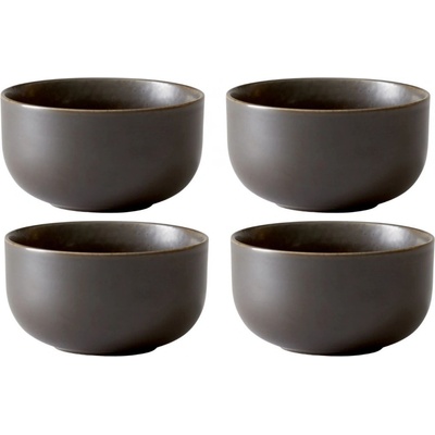Audo Copenhagen Set čtyř tmavě hnědo šedých porcelánových misek 37 cm,10 cm