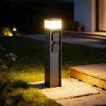 Brilagi -Външна лампа с 2 SCHUKO контакта PILLAR 1xG9/11W/230V IP44 антрацит (BG4753)