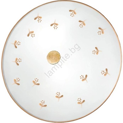 Kolarz 731. U12.4. 160-Стенно осветително тяло NONNA 2xE14/60W/230V диаметър 32 см, с флорален мотив, розово злато (KL0425)