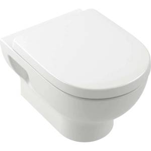 Villeroy & Boch O. novo - Окачена тоалетна чиния със седалка с плавно затваряне, TwistFlush, DirectFlush, Алпийско бяло 5C39CL01 (5C39CL01)