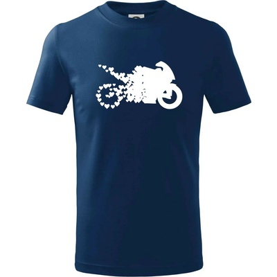 Moto love tričko detské polnočná modrá