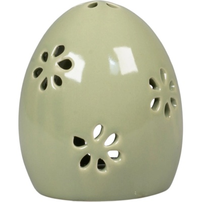 Det Gamle Apotek Keramický svícen Happy Easter Egg Green, zelená barva, keramika