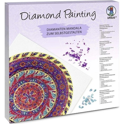 URSUS Diamond Art Painting umělecká sada - Mandala fialovožlutá