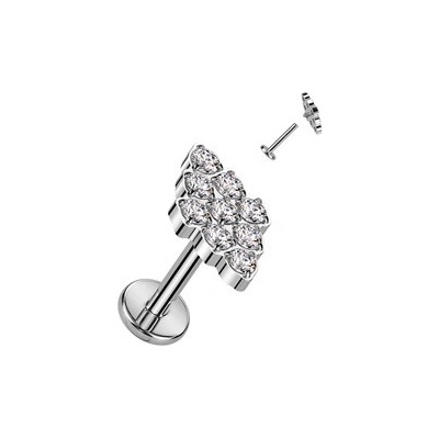 Šperky4U piercing do brady labreta titan TIT1263C-1208