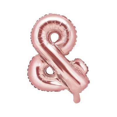 PartyDeco Балон от фолио Mini - Символ & 35 см розово златен