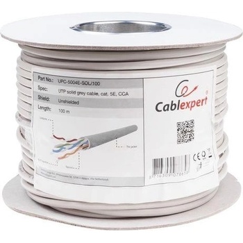 Gembird UPC-5004E-SOL/100 UTP solid cable, cat. 5, CCA 100m (roll), gray