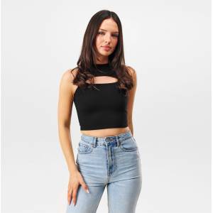Jack Wills Women's Ponte Cut-Out Racerback Vest - Black