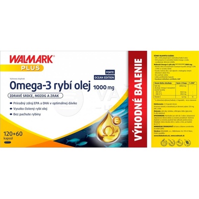 Walmark Plus Omega-3 rybí olej 1000mg 120+60 tabliet