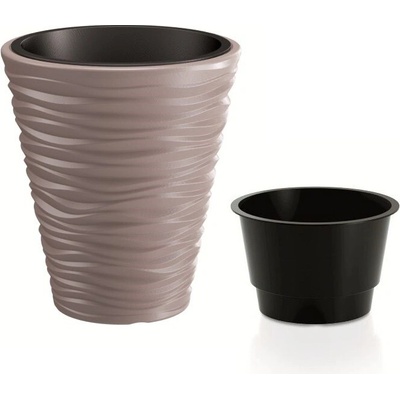 Prosperplast Kvetináč SAND s vložkou 34,5 cm mocca