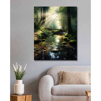 ZUTY Obrazy na stenu - Potok v lese Rámovanie: bez rámu a bez vypnutia plátna, Rozmer: 40x50 cm