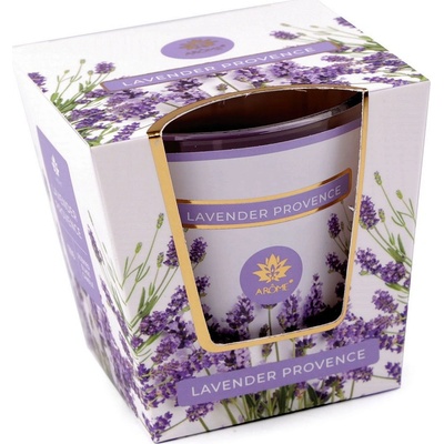 Prima-obchod Vonná svíčka ve skle, barva 15 (Levander Provence) levandulová 120 g