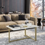 ASIR GROUP Масичка за кафе MERIDETHS 45x92 cм златиста/бяла (AS0760)