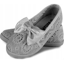 Čipkované prelamované ľahké tenisky mašlička šedé