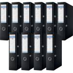 DONAU Premium Wide Folder Pack of 10/DIN A4/7.5 cm/10 Pieces/Black/Plastic Cover PP/Carton Paper Slot Folder Office Folder File Ring Binder/Green Dot - 3975001PL-01 (3975001PL-01)