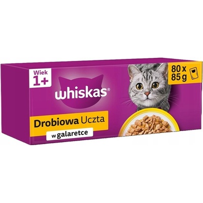 Whiskas Drůbeží hody kuře kachna drůbež krůta v želé 80 x 85 g