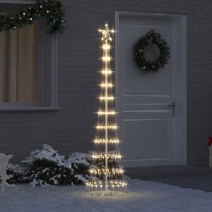 vidaXL LED Коледна Елха Топло бяло 51 х 51 х 190 см Метал (42018771)