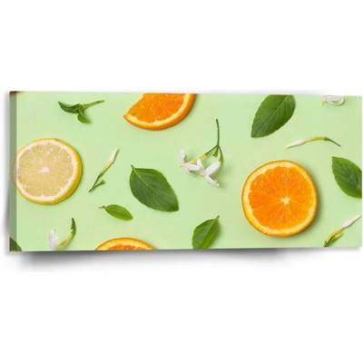 Sablio Obraz Citrus a kvet - 110x50 cm