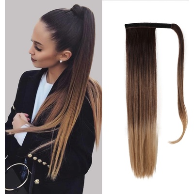 Hodvábny clip in Wrap Around Ponytail - prírodné ombré