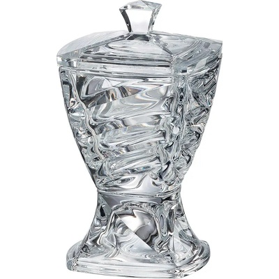 Crystalite Bohemia sklenená dóza Facet 24,5 cm