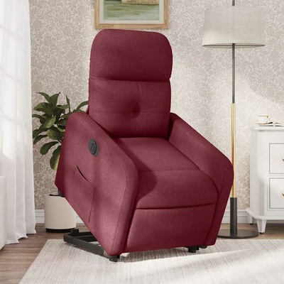 vidaXL 3206814 Elektrické zvedací polohovací křeslo textil vínová červená