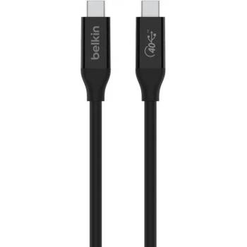 Belkin USB4 USB-C to USB-C Cable, 4K, 100W, 40Gbps - USB4 кабел за устройства с USB-C порт (80 см) (черен)