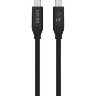 Belkin USB4 USB-C to USB-C Cable, 4K, 100W, 40Gbps - USB4 кабел за устройства с USB-C порт (80 см) (черен)