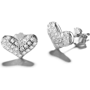 DELIS Сребърни обеци от проба 925, jw755, дизайн на сърце, с родиево покритие (jw755)