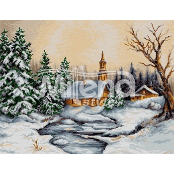 Milena Style Зимен пейзаж - гоблен със схема конци Ariadna 1: 1