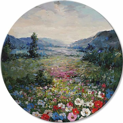 Okrúhly maľovaný obraz Ranná pohoda | rôzne rozmery - 80 cm